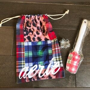 Aerie drawstring bag spatula and cookie cutter NWOT